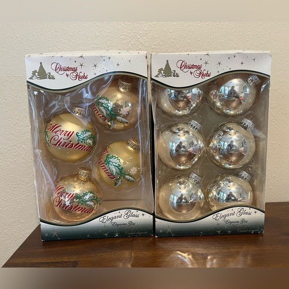 Two Krebs Boxed Glass Ornaments - Picture 1 of 5